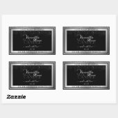 上品なブラックおよびシルバー製品の包装ラベル 長方形シール (シート)