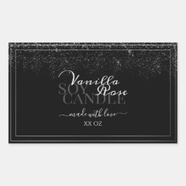 上品なブラックおよびシルバー製品の包装ラベル 長方形シール