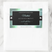 上品なブラックアイスブルーブリリアントプロダクトラベル 長方形シール (バッグ)