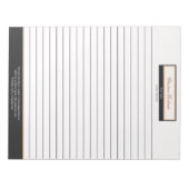 上品なブラックアイボリーライン ノートパッド (正面)