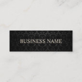 上品なブラックダマスクミニ名刺 スキニー名刺 (正面)