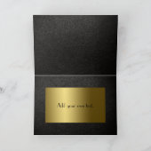 上品なブラックレザーと金ゴールド波形グリーティングカード カード (内部)