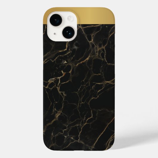 上品なブラック金ゴールド大理石パターンiPhone / アンドロイド Case-Mate iPhoneケース (裏面)