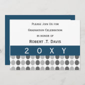 上品なブルーの卒業パーティー招待状 招待状 (正面/裏面)