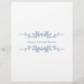 上品なブルーの新郎新婦ブライダルシャワーゲーム (裏面)