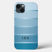 上品なブルーシルバーストライプのの電話ケース Case-Mate iPhoneケース (裏面)