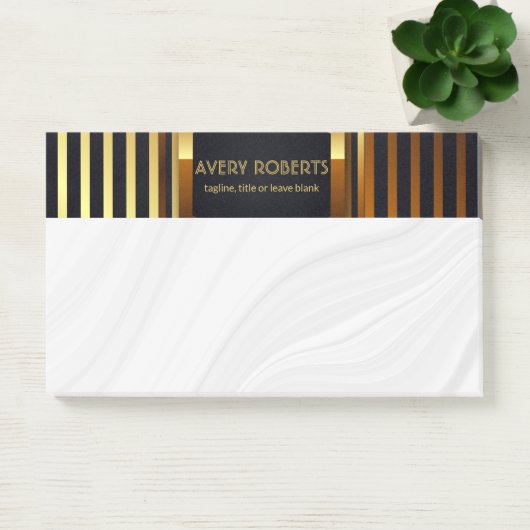 上品なブルーブラック金ゴールドエレガントラグジュアリー幾何学 ポストイット (オフィス)