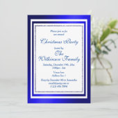 上品なブルー&ホワイトクリスマスパーティー 招待状 (スタンド正面)