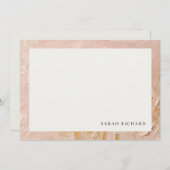 上品なブ芸術的ッシュピンク金ゴールド油絵を描テクスチャ ノートカード (正面/裏面)