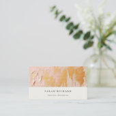 上品なブ芸術的ッシュピンク金ゴールド油絵を描テクスチャ 名刺 (スタンド正面)