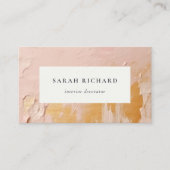 上品なブ芸術的ッシュピンク金ゴールド油絵を描テクスチャ 名刺 (正面)