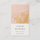 上品なブ芸術的ッシュピンク金ゴールド油絵を描テクスチャ 名刺 (正面)