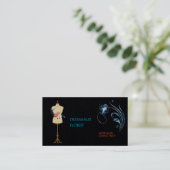 上品なプレミアムブラック紙ドレスメーカーフローリスト コーリングカード (スタンド正面)