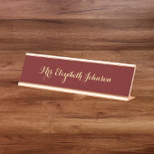 上品なプロフェッショナルエレガント先生スクール教室 デスクネームプレート