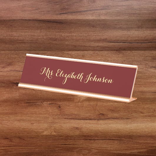 上品なプロフェッショナルエレガント先生スクール教室 デスクネームプレート