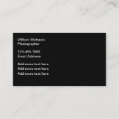 上品なプロフェッショナル写真家名刺 名刺 (裏面)