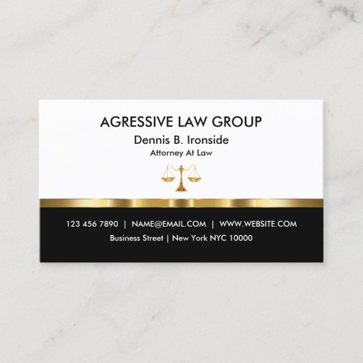 上品なプロフェッショナル弁護士テーマ名刺 名刺 (正面)