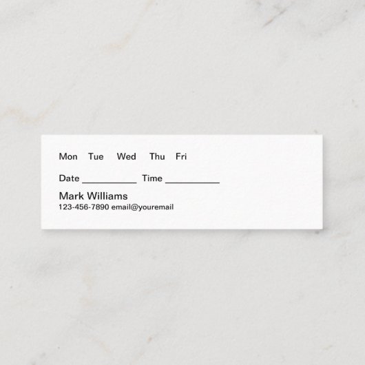 上品なヘアスタイリストアポイントメント名刺 スキニー名刺 (裏面)