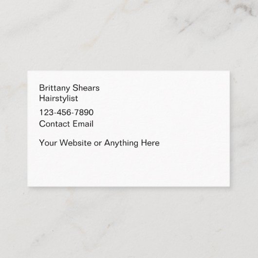 上品なヘアスタイリスト金ゴールドトーングリジーデザイン 名刺 (裏面)