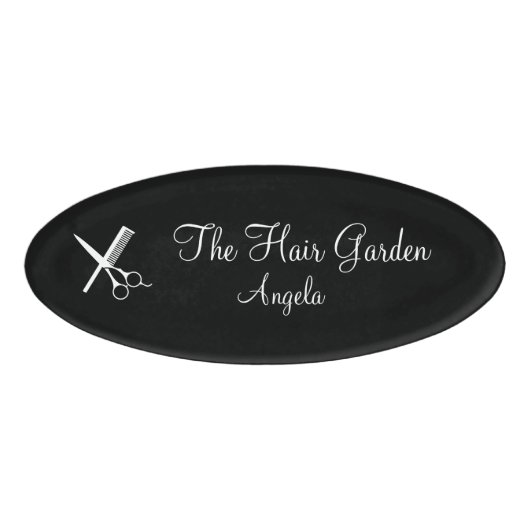 上品なヘアーサロンのスタッフ 名札 (正面)