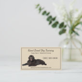 上品なベージュブラック巨大な犬のトレーニングペット 名刺 (スタンド正面)