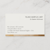 上品なベージュ芸術的金ゴールド油絵を描テクスチャのロゴ 名刺 (裏面)