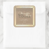 上品なベージュ製品パッケージラベル金ゴールドフレーム スクエアシール (バッグ)