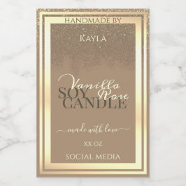 上品なベージュ製品パッケージラベル金ゴールドフレーム フードラベル