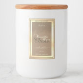 上品なベージュ製品パッケージラベル金ゴールドフレーム フードラベル (正面)