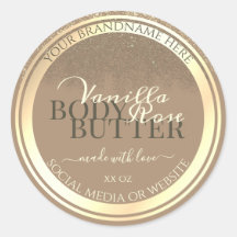 上品なベージュ製品パッケージラベル金ゴールドフレーム