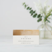 上品なベージュ金ゴールド絵を描油テクスチャ友達を参照 名刺 (スタンド正面)