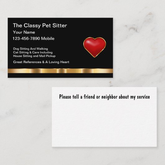 上品なペットシッターとホームウォッチの名刺 名刺 (正面/裏面)