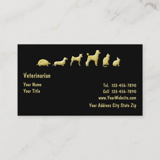 上品なペットテーマ 名刺 (正面)