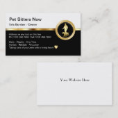 上品なペット付き添いの名刺 名刺 (正面/裏面)