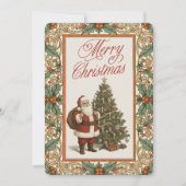 上品なホリーデーの挨拶状 クリスマスをお祝いする シーズンカード (正面)