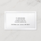 上品なホワイトイ縁どトプリタ名刺 名刺 (裏面)