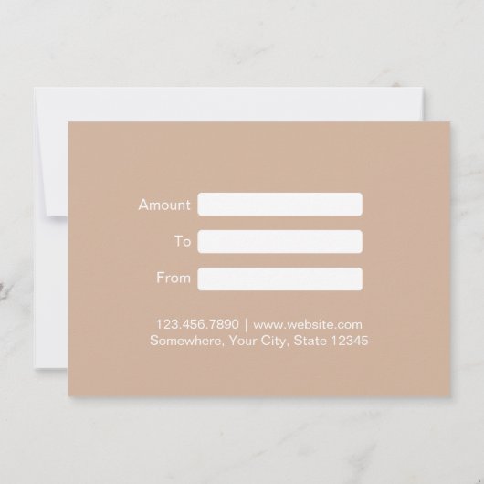 上品なホワイトフローラギフト証明書 (裏面)