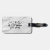 上品なホワイトレザーモノグラムイニシャルラゲージタグ ラゲッジタグ (裏面横)