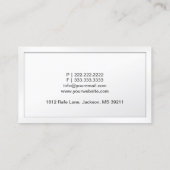 上品なホワイトレポ縁どーターの名刺 名刺 (裏面)