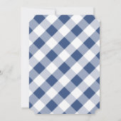 上品なボックウッドの濃い青と白の少年の赤ちゃんシャワー 招待状 (裏面)