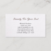 上品なボホーリネン瞑想的な名刺を見る 名刺 (裏面)