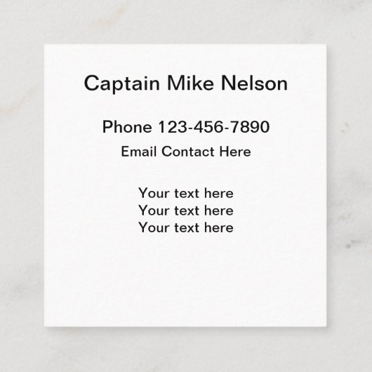 上品なボートのいかりの航海のなテーマ スクエア名刺 (裏面)
