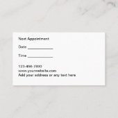 上品なマッサージセラピストアポイントメントカード 予約カード (裏面)