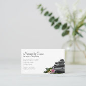 上品なマッサージセラピーアポイントメントカード 名刺 (スタンド正面)