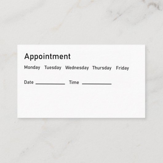 上品なマッサージセラピーアポイントメントカード 名刺 (裏面)