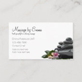 上品なマッサージセラピーアポイントメントカード 名刺 (正面)