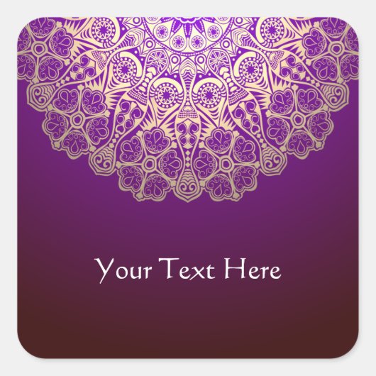 上品なマンダラステッカー スクエアシール (正面)