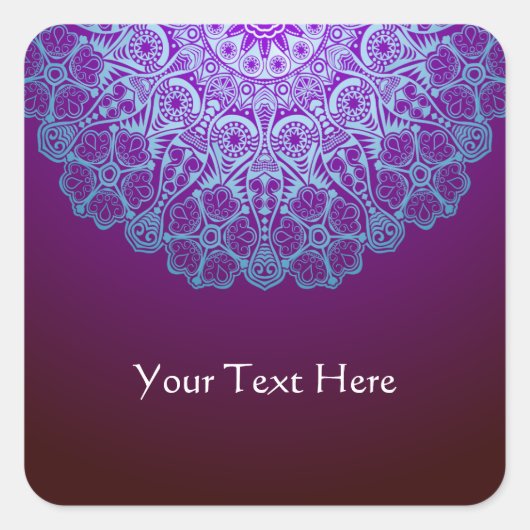 上品なマンダラステッカー スクエアシール (正面)