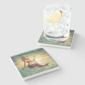 上品なマーティーニマーメイドサンダー_コーブ ストーンコースター (横)