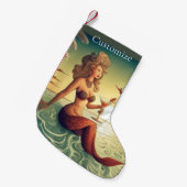 上品なマーティーニマーメイドサンダー_コーブ スモールクリスマスストッキング (正面 (吊り時))
